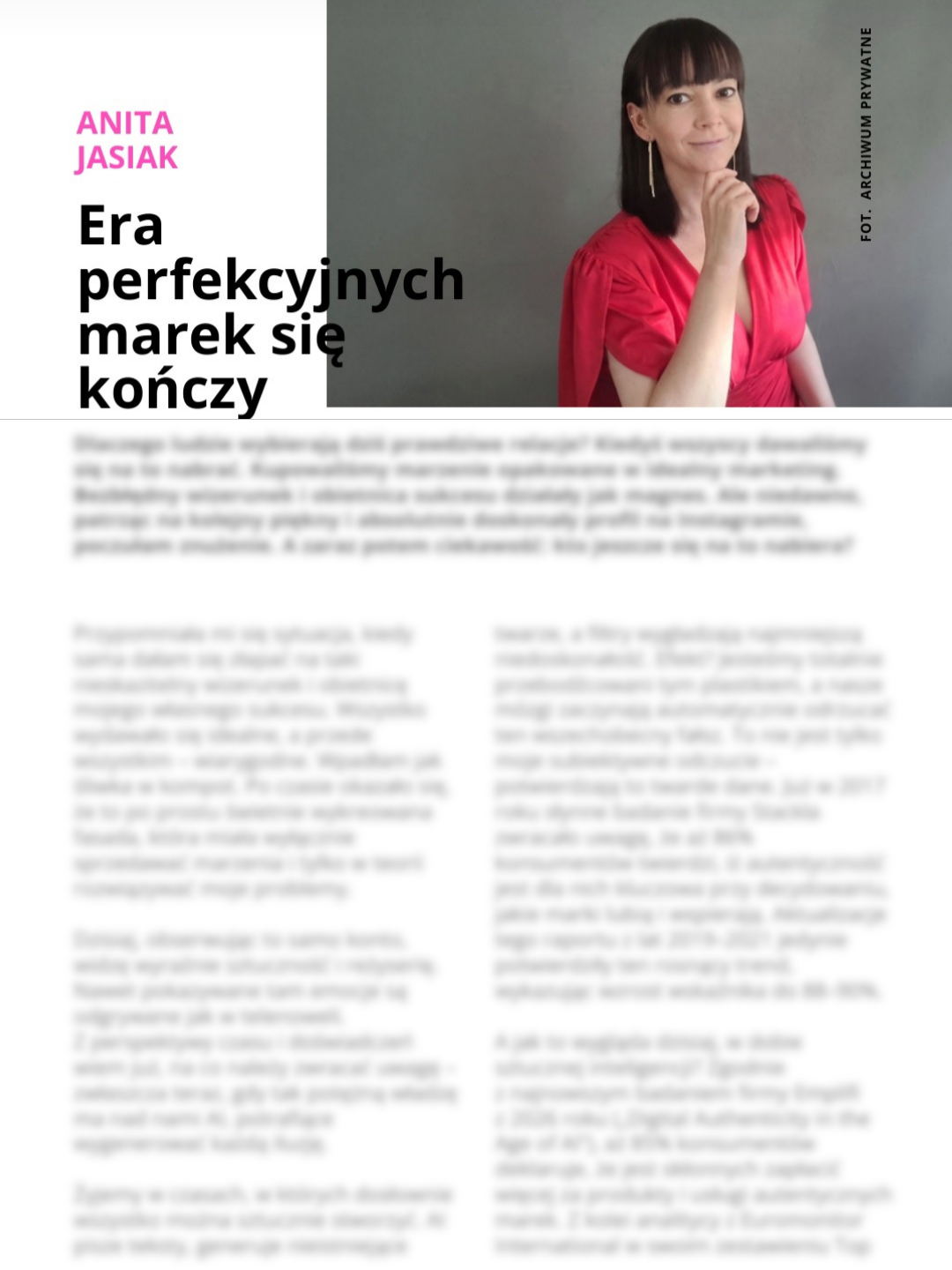 Anita Jasiak - Era perfekcyjnych marek się kończy - Magazyn Girlbosskie Empik i Kolporter